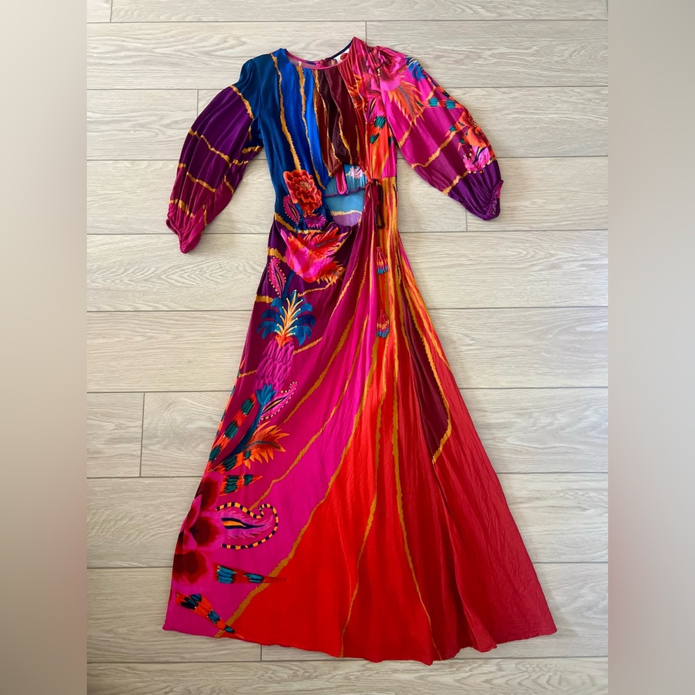 Farm Rio Vintage Wave Maxi Dress size xs